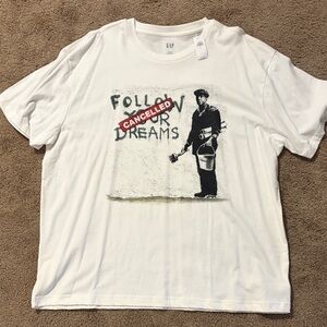 GAP White Graphic 'Cancelled Dreams' Short Sleeve Tee